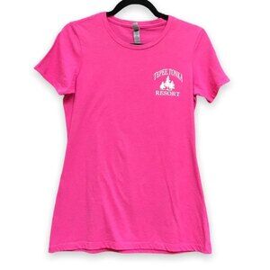 Next Level Graphic Pink Short Sleeve Tepee Tonka Resort T Shirt Women Large